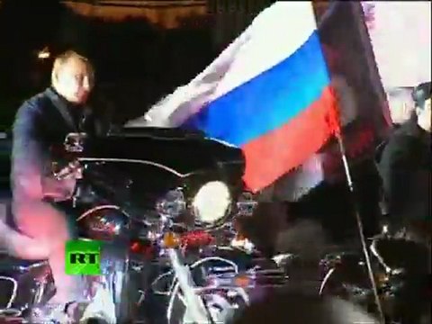 Heavy Metal Putin PM rides into bike show on Harley trike