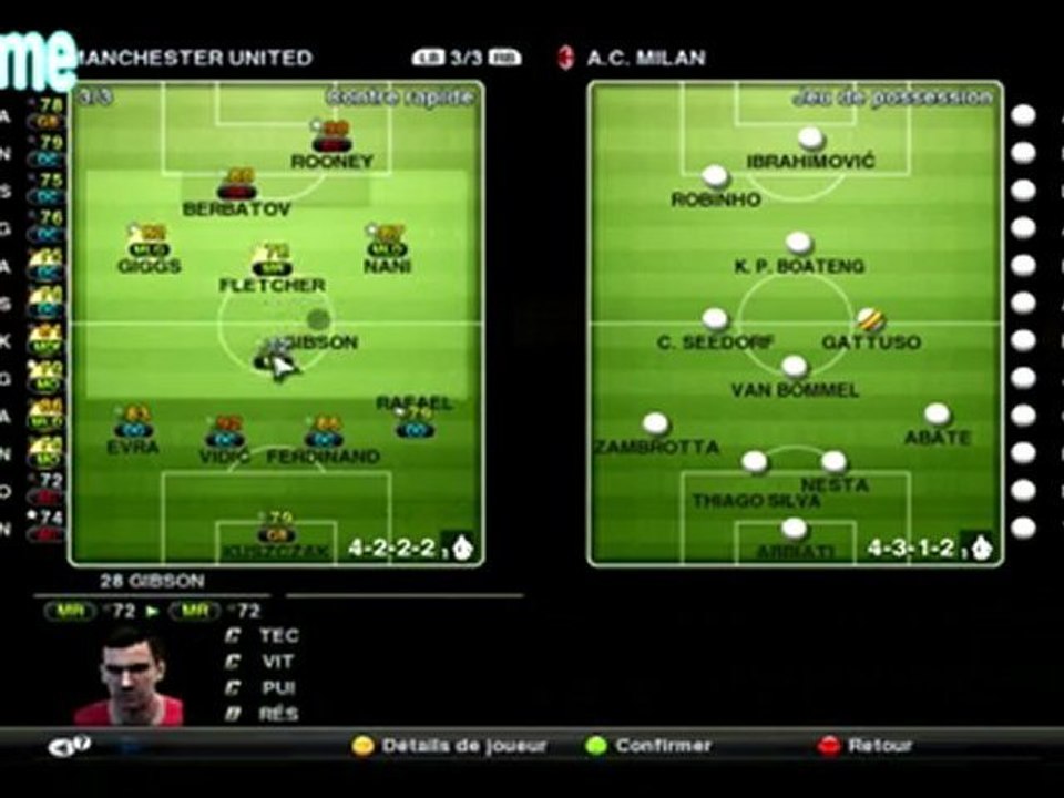 Manchester United vs Milan A.C [Game'Time]'  Pro Evolution Soccer 2012
