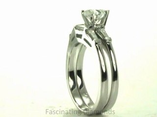 FDENS100HT  Heart Shape and Baguette Diamond Wedding Bridal Bar Set