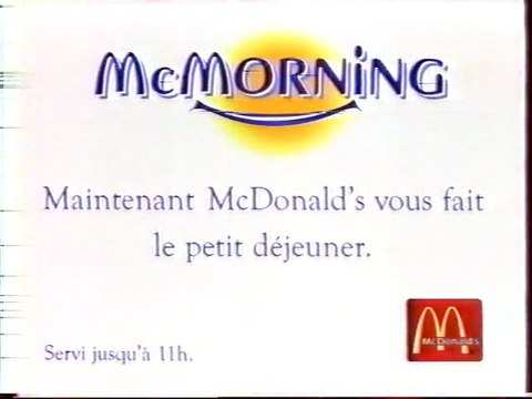 Publicité Mc Morning Mc Donald's 1996