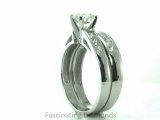 FD1001RO  Round & Princess Cut Diamond Engagement Wedding Rings Set in Channel Setting
