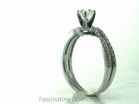 FDENS3007CU Cushion Cut Diamond Pave Set Zee Shaped Petite Wedding Bridal Ring