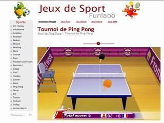 Jeu de tennis de table