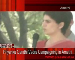 Priyanka Gandhi Vadra campaigning in Amethi 12th April 2009