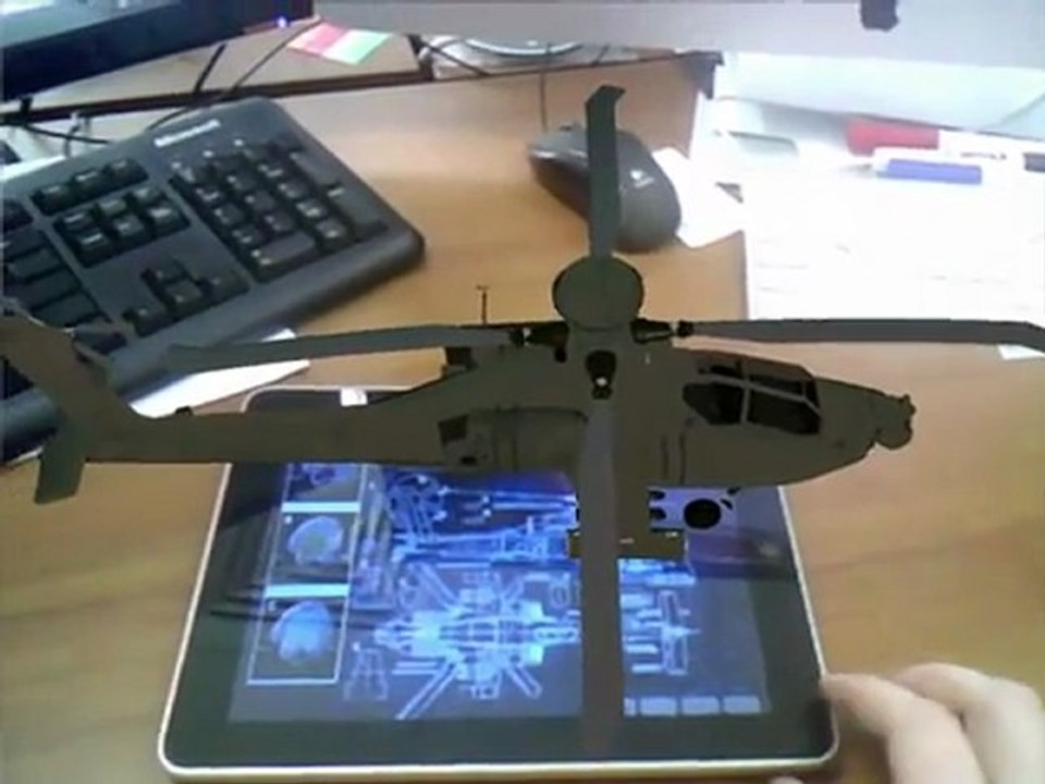 Un hélicoptère en réalité augmentée contrôlé par votre iPad, total immersion, logiciel