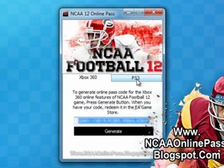 How to Get NCAA Football 12 Online Pass Free on Xbox 360 And PS3