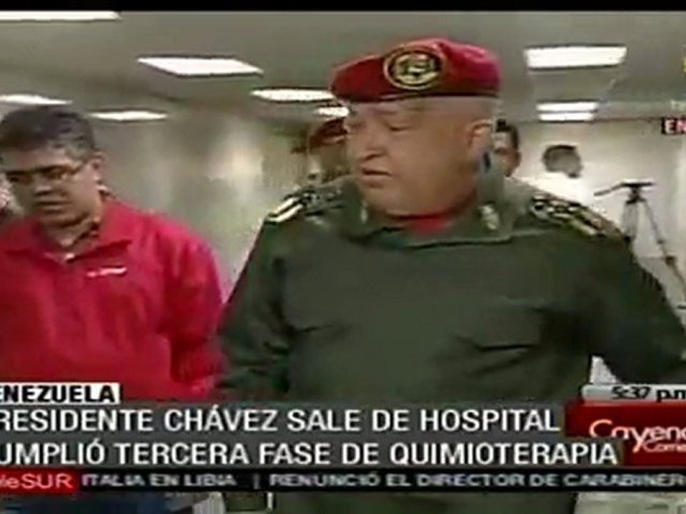 Presidente Chávez cumplió última fase de quimioterapia
