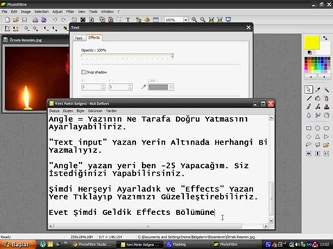 PhotoFiltre ile Resim Üzerine Yazı Yazmak