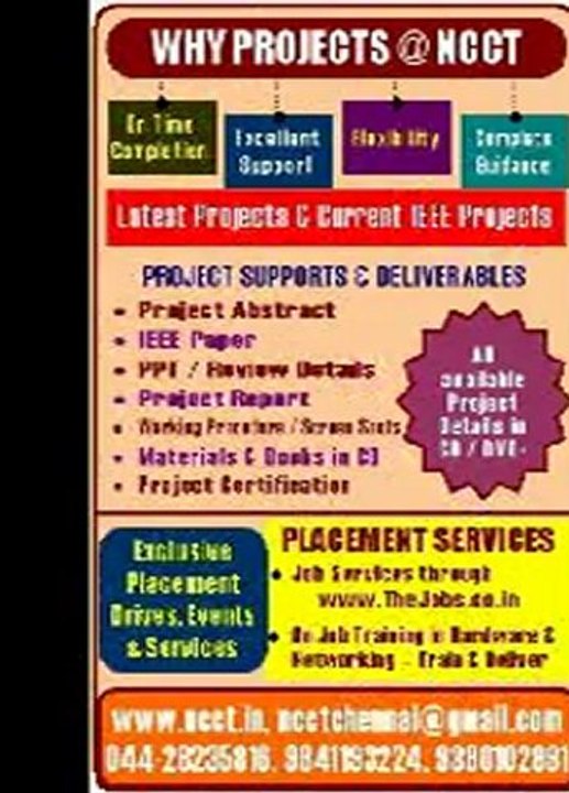 NCCT Final Year Projects, Student Projects, Engineering Projects