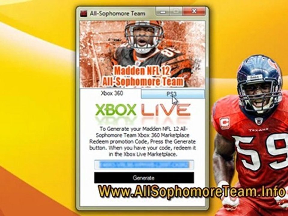 Madden NFL 12 All-Sophomore DLC Code Generator Free!!