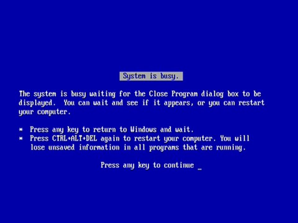 Windows 98 SE - Bug BSOD 