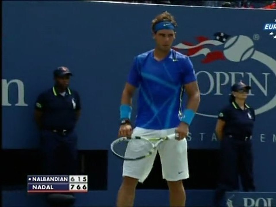 Rafa Nadal vs. David Nalbandián 7-6(5), 6-1 y 7-5 en 3ª ronda del US Open 2011