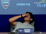 Rafael Nadal before press conference suffering from cramp