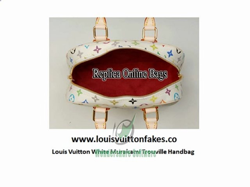 Louis Vuitton Replica White Murakami Trouville Fake ...