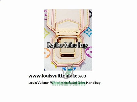 Louis Vuitton Replica White Murakami Griet Fake Handbag ...