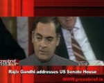 Rajiv Gandhi addresses US Senate House