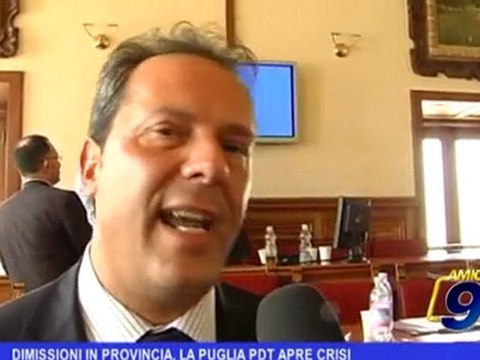 Dimissioni in Provincia, la Puglia PDT apre crisi