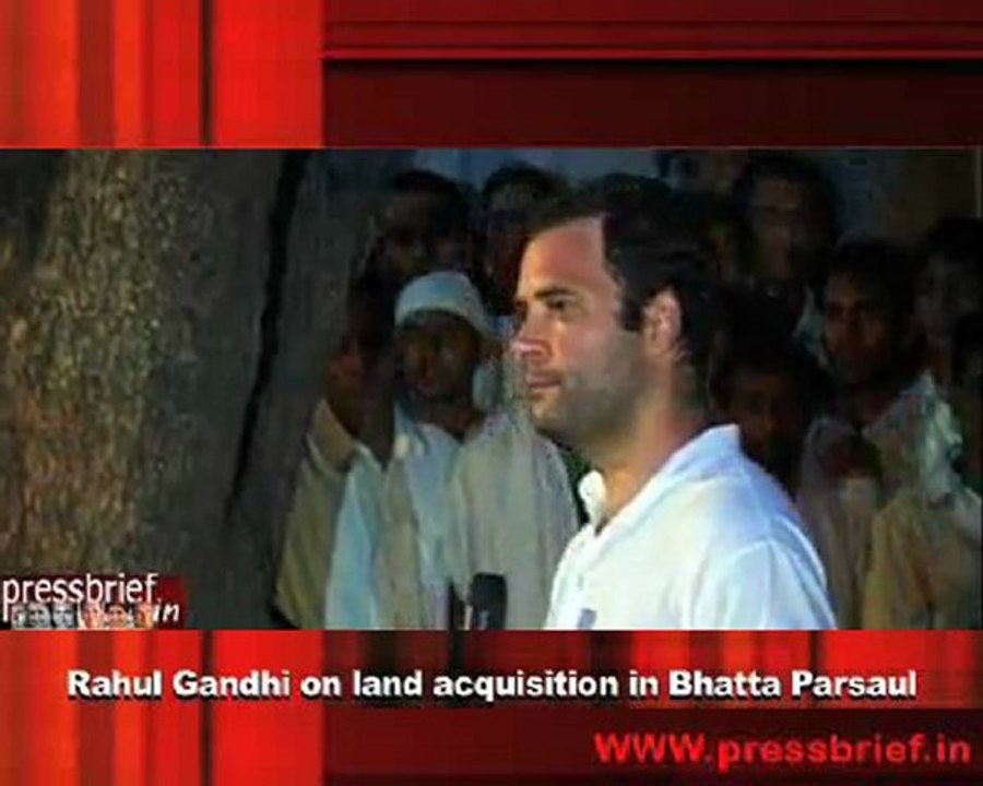 Rahul Gandhi on land acquisition in Bhatta Parsaul