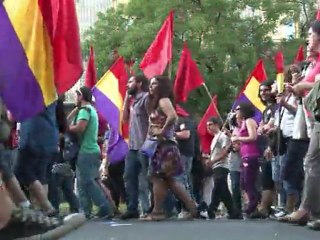 Protesta contra reforma constitucional en Madrid