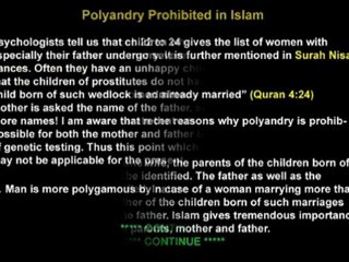 Why Polygamy not polyandry in islam