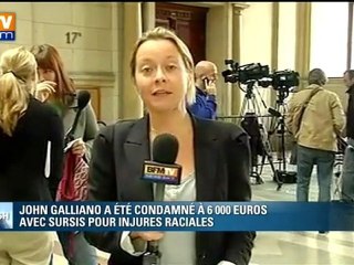 Amende de 6.000 euros avec sursis pour Galliano