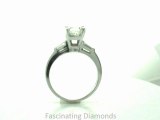 FDENS100CUR  Cushion Cut And Baguette Diamond Three Stone Engagement Ring