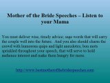 Mother of the bride speeches - Several helpful hints and innovations