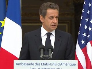 Sarkozy: le 11/09, "nous nous sentions Américains comme jamais"