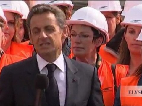 Allocution de N. Sarkozy devant les ouvriers et ingénieurs ayant construit la LGV Rhin-Rhône