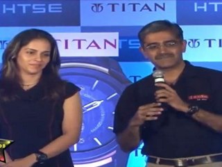 HOT  "SAINA NEHWAL"  LAUNCHES NEW RANGE  OF  "TITAN WATCHES"