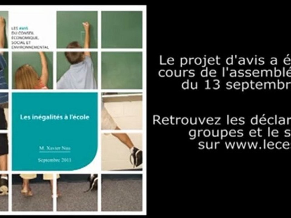 Les inegalités à l'école - cese