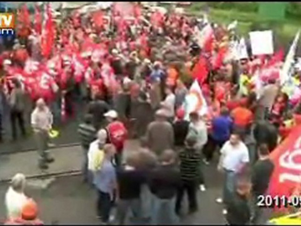 Manif des Arcelor-Mittal à Florange