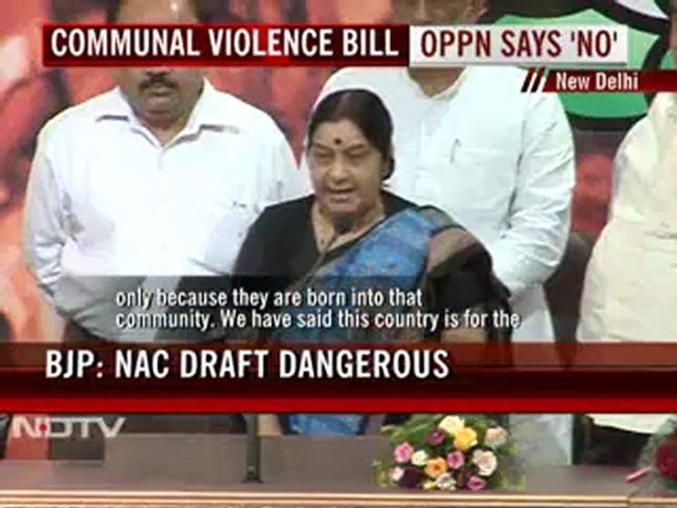 BJP: Communal Violence Bill draft 'dangerous'