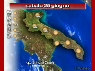 Previsioni del tempo, sabato 25 giugno