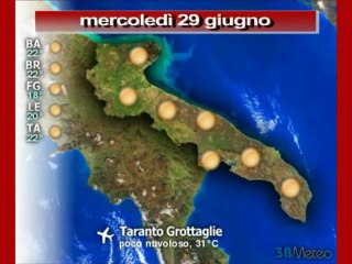 Previsioni del tempo, mercoledì 29 giugno