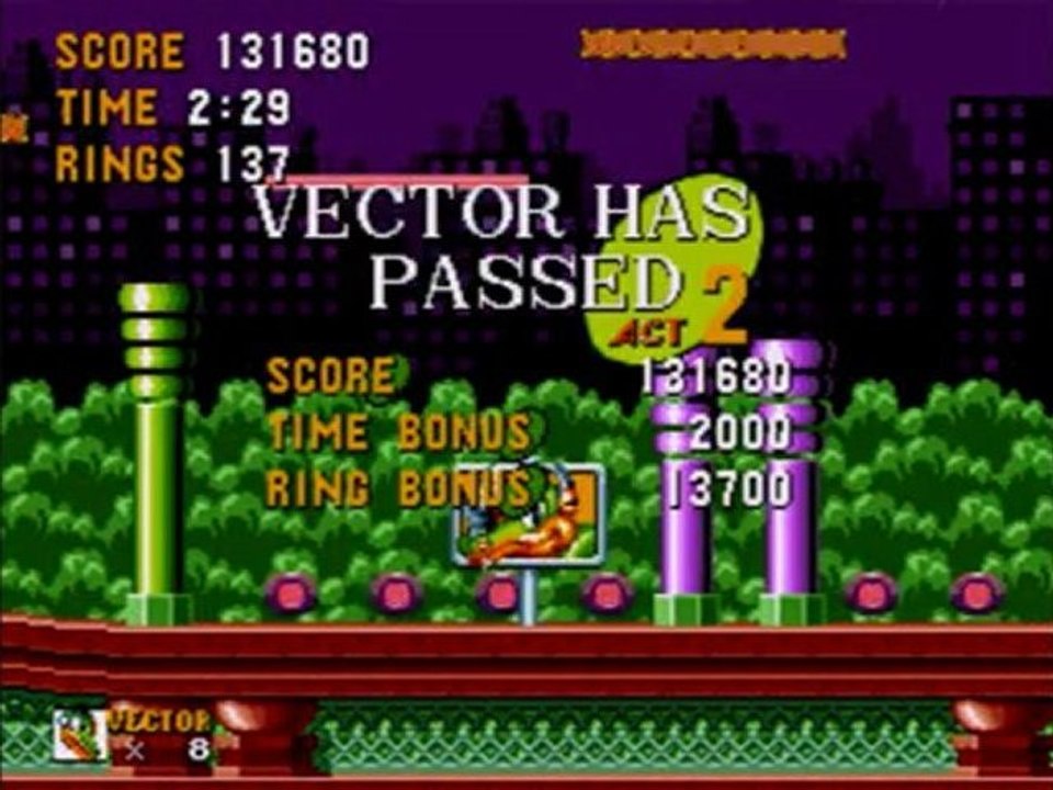 Let's Play Vector in Sonic the Hedgehog #3 Spring Yard Zone