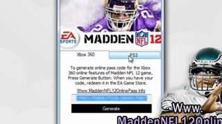 Get Free Madden NFL 12 Online Pass Code - Xbox 360 / PS3