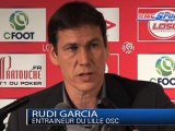 René Girard et Rudi Garcia réagissent après le match Lille-Montpellier