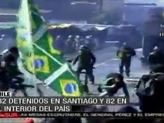 Termina con detenidos, manifestación chilena conmemorativa