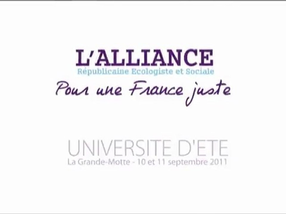Universités d'été de l'alliance - 10 et 11 septembre 2011
