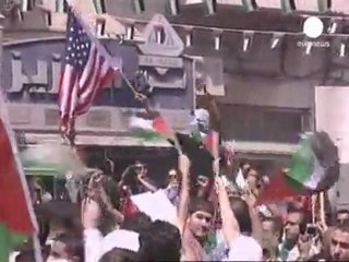 Multitudinaria manifestación en Ramala a favor de un...