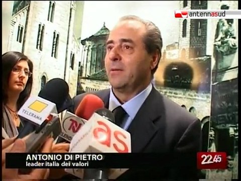 TG 07.05.10 Di Pietro da Bari: Vendola non pensi alla leadership ma alla Puglia