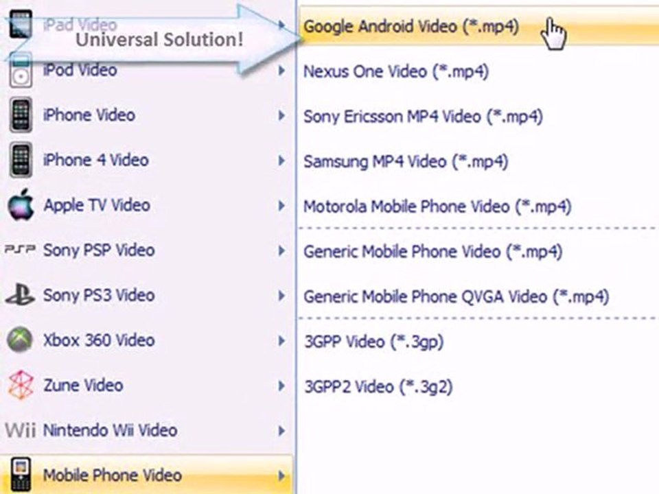 How to Get A Universal Video Format for Cellphones?