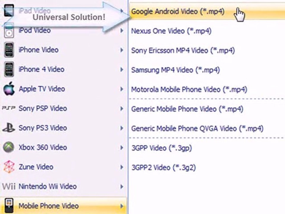 How to Get A Universal Video Format for Cellphones?
