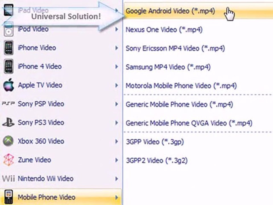 How to Get A Universal Video Format for Cellphones?