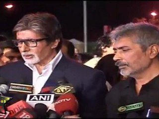 Amitabh Bachchan & Prakash Jhaa At Screening Of "Aarakshan"