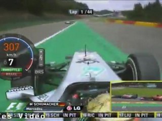Michael Schumacher onboard start SPA  2011