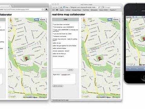 Real-time Web - NodeJs and Google Maps Mashup