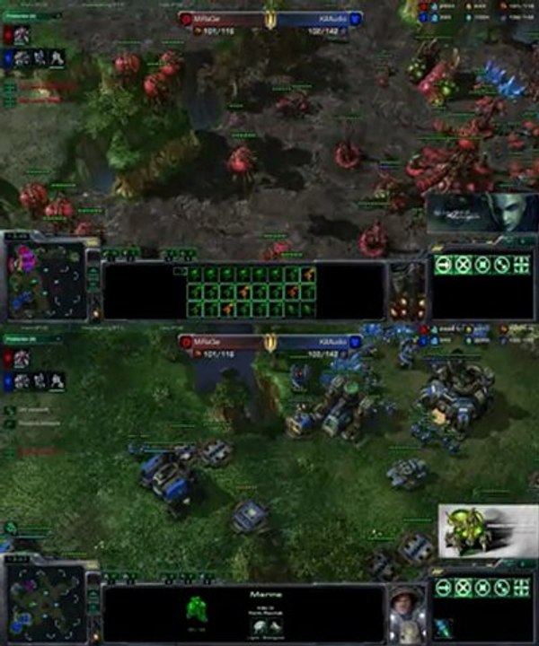 [SC2] MiRaGe Vs KillAudio : Views of 2 players Starcraft II :