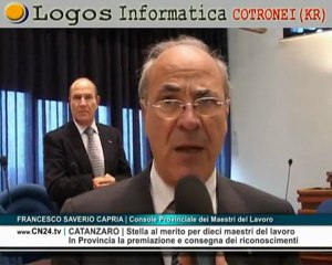 CN24 | CATANZARO | Stella al merito per dieci maestri del lavoro